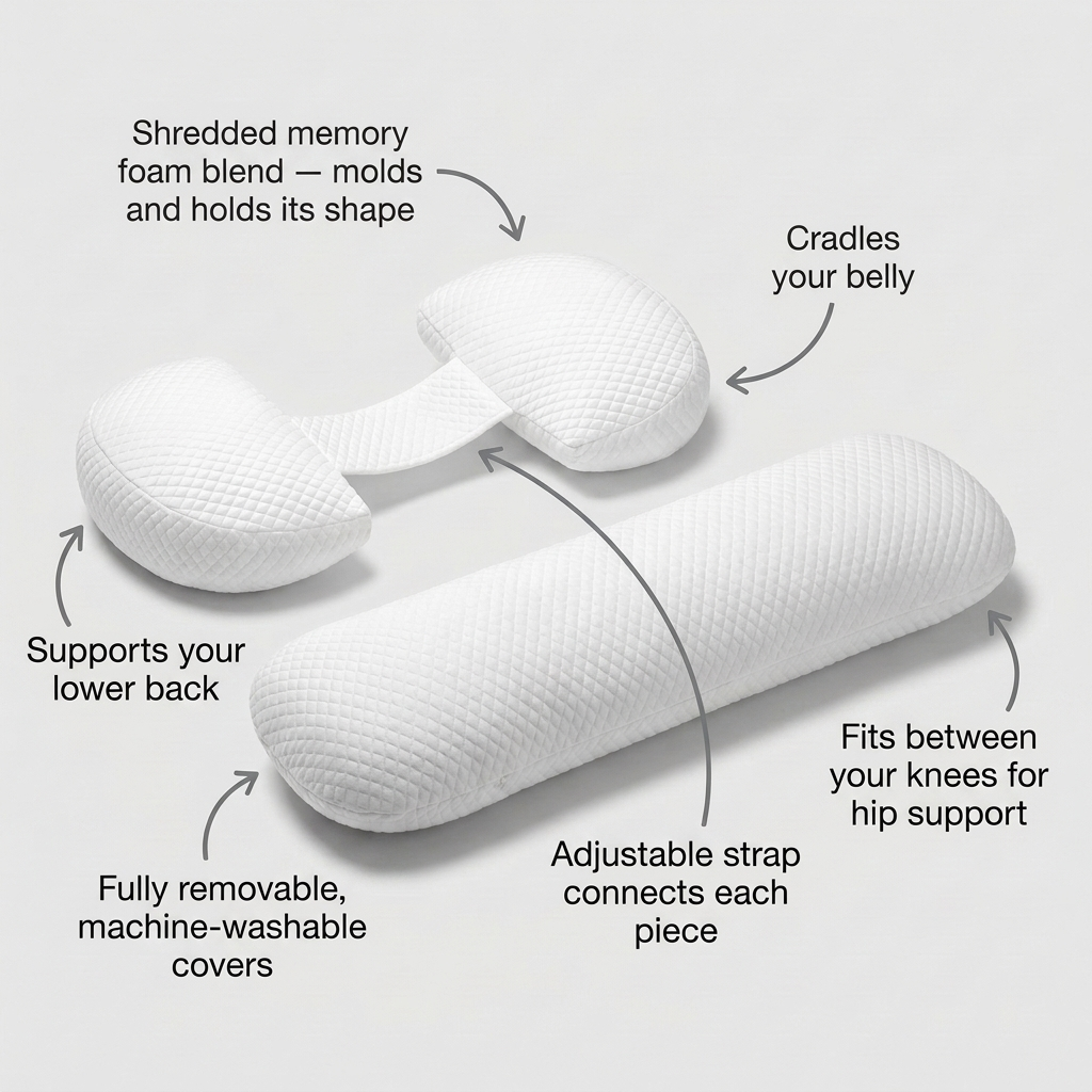 Aura Mother Memory Foam Pregnancy Pillow Set